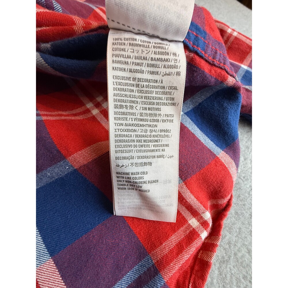 Hollister California Plaid Button Front Shirt Red Blue White Size Medium - Picture 9 of 9